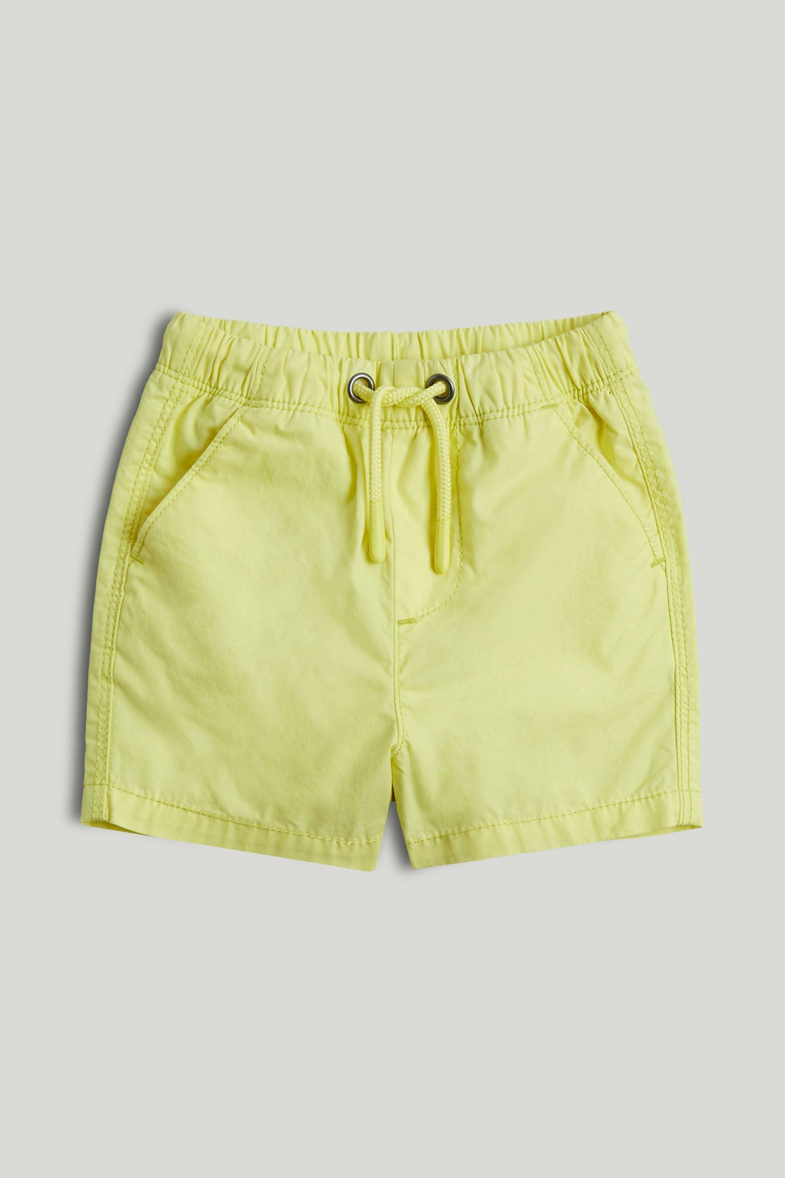 Yellow Poplin Shorts - Light Yellow / 12-18 Months