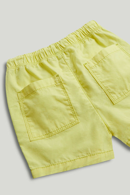 Yellow Poplin Shorts