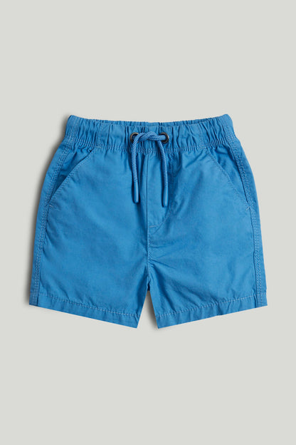 Blue Poplin Shorts - Blue / 12-18 Months