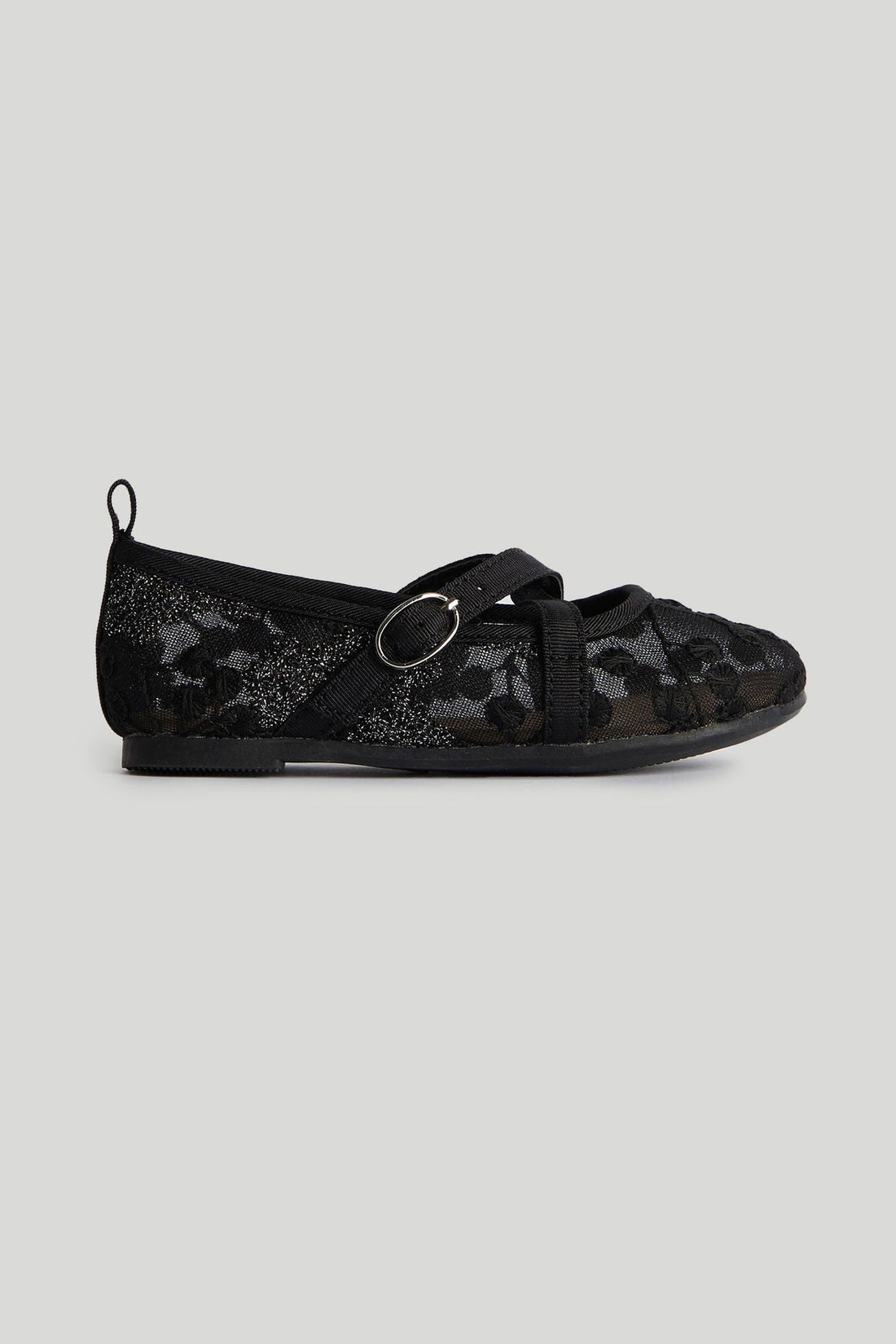 Black Mesh Ballerina Shoes - Black / 6.5-7.5 Years