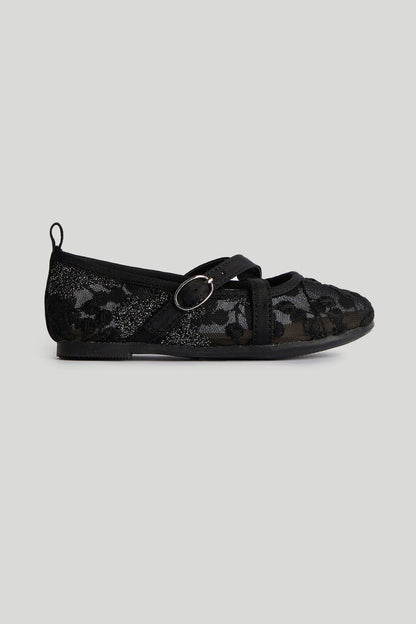 Black Mesh Ballerina Shoes - Black / 6.5-7.5 Years