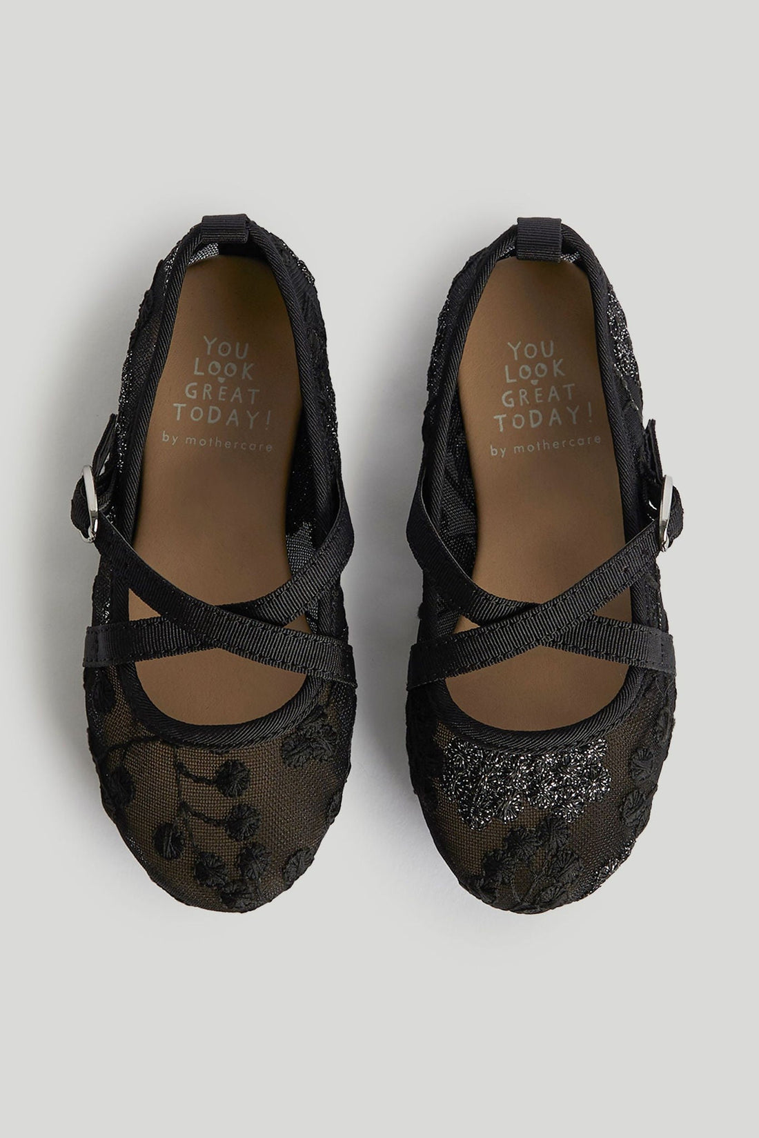 Black Mesh Ballerina Shoes
