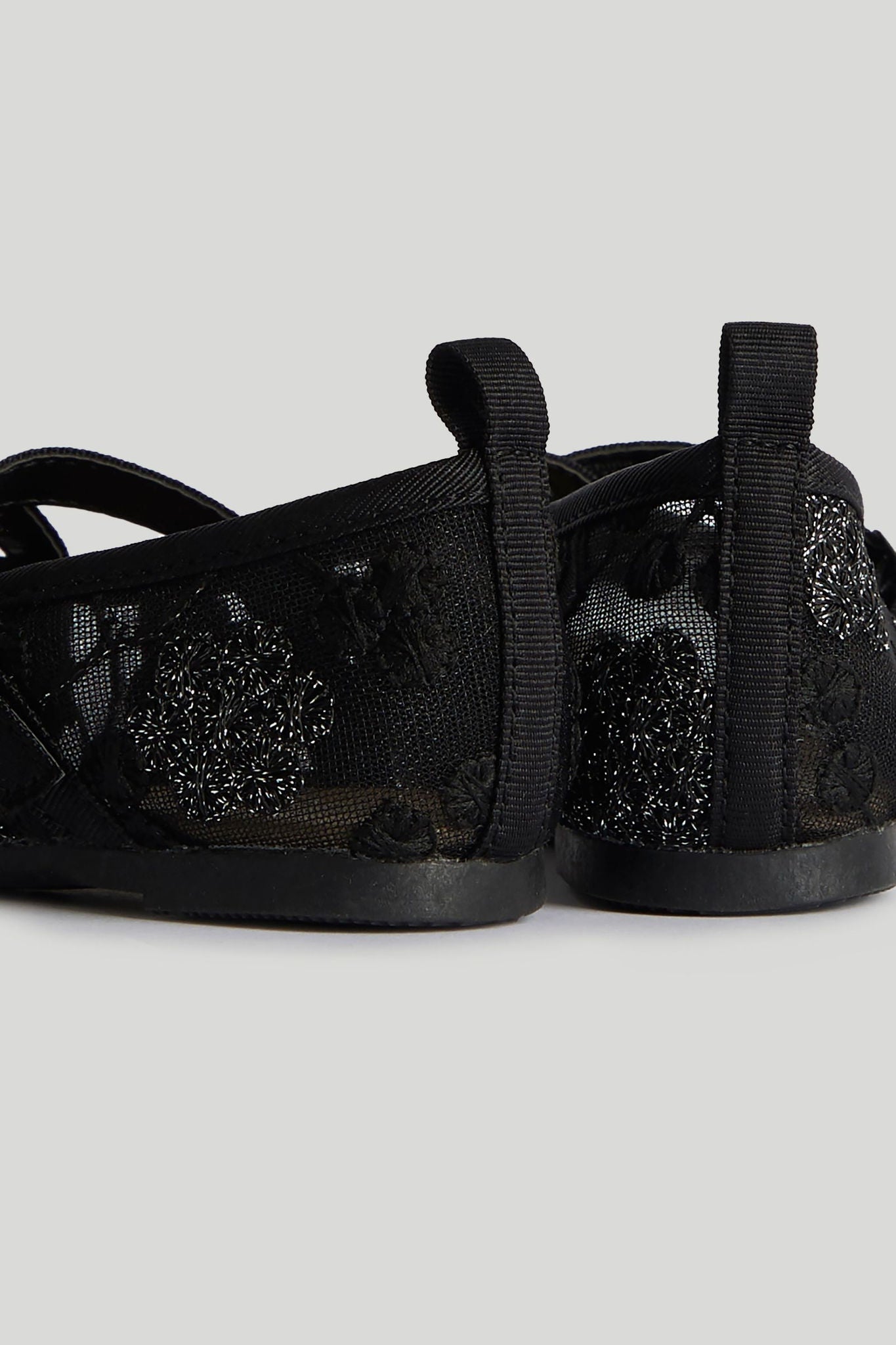 Black Mesh Ballerina Shoes