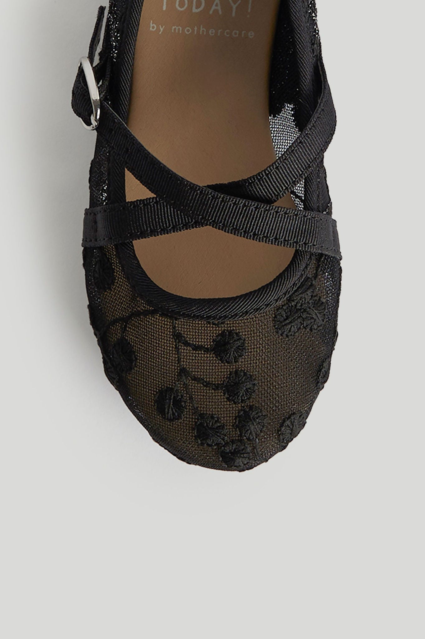 Black Mesh Ballerina Shoes