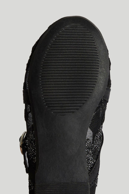 Black Mesh Ballerina Shoes