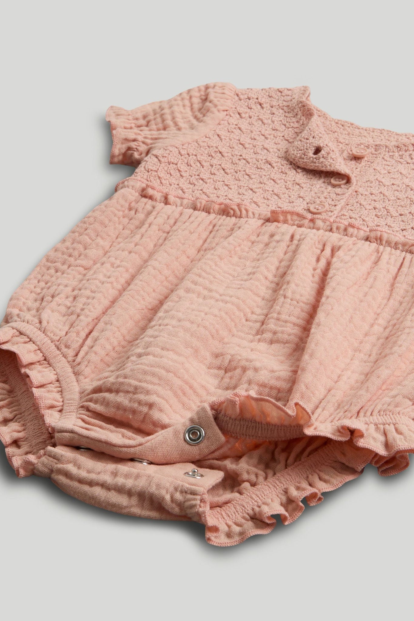 My First Apricot Knitted Romper