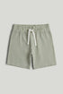 Green Striped Shorts - Khaki / 12-18 Months