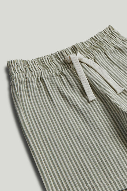 Green Striped Shorts