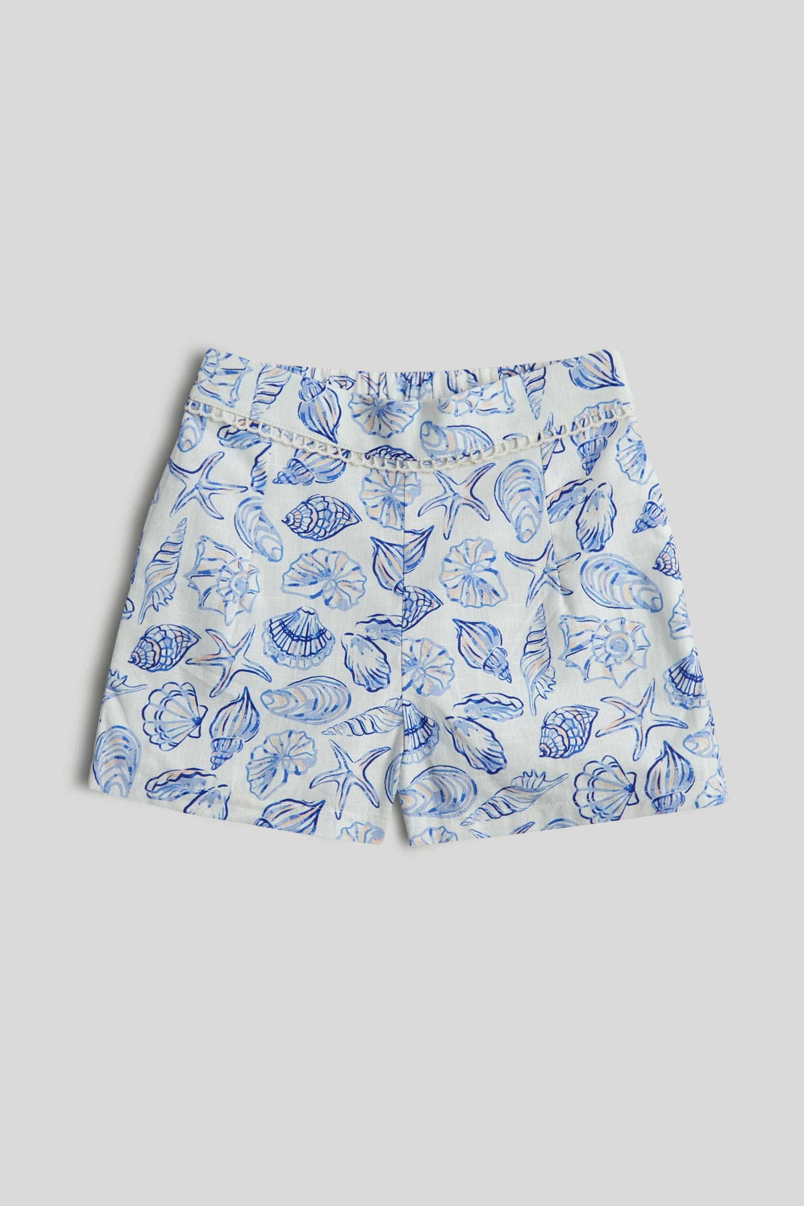 Seashell Bermuda Shorts - Blue / 9-10 Years