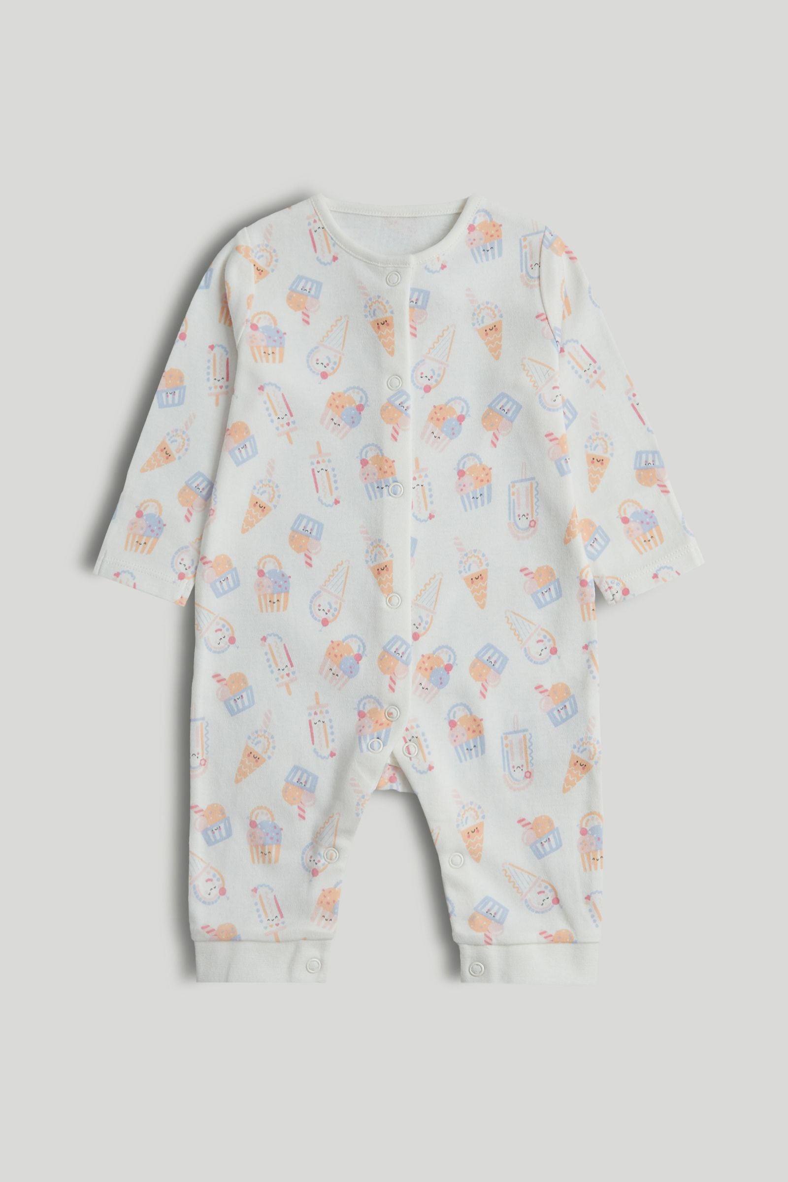 3 Pack Ice Cream Footless Sleepsuits