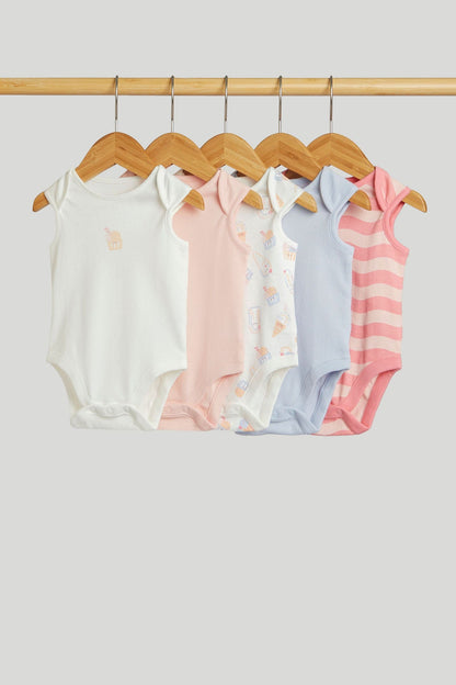 5 Pack Ice Cream Sleeveless Bodysuits - Multi / 12-18 Months