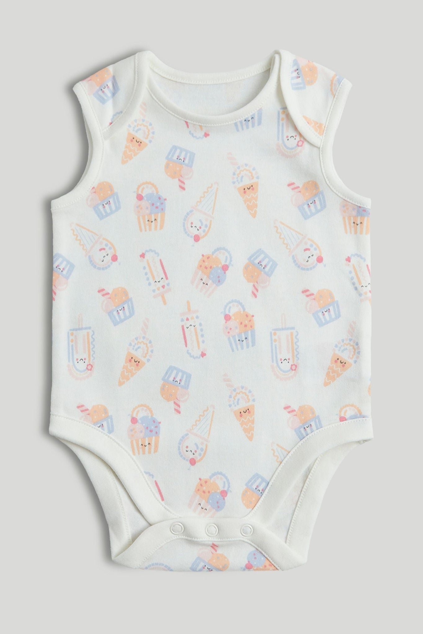 5 Pack Ice Cream Sleeveless Bodysuits