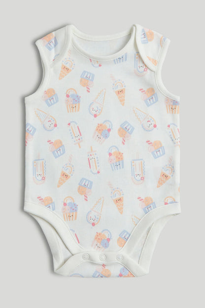 5 Pack Ice Cream Sleeveless Bodysuits