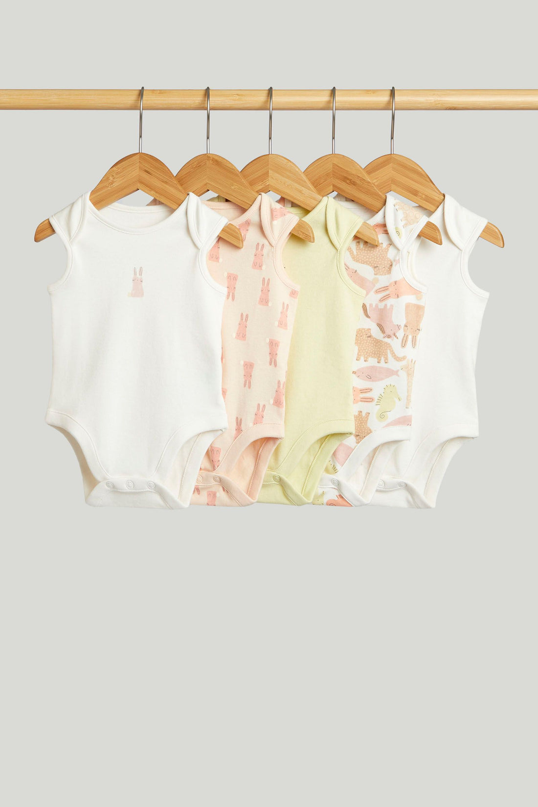 5 Pack Animal Sleeveless Bodysuits - Multi / 12-18 Months