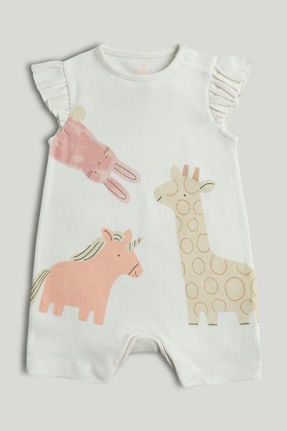 3 Pack Animal Rompers