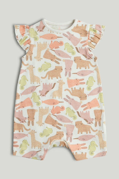 3 Pack Animal Rompers