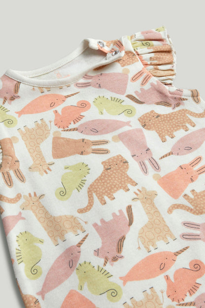 3 Pack Animal Rompers