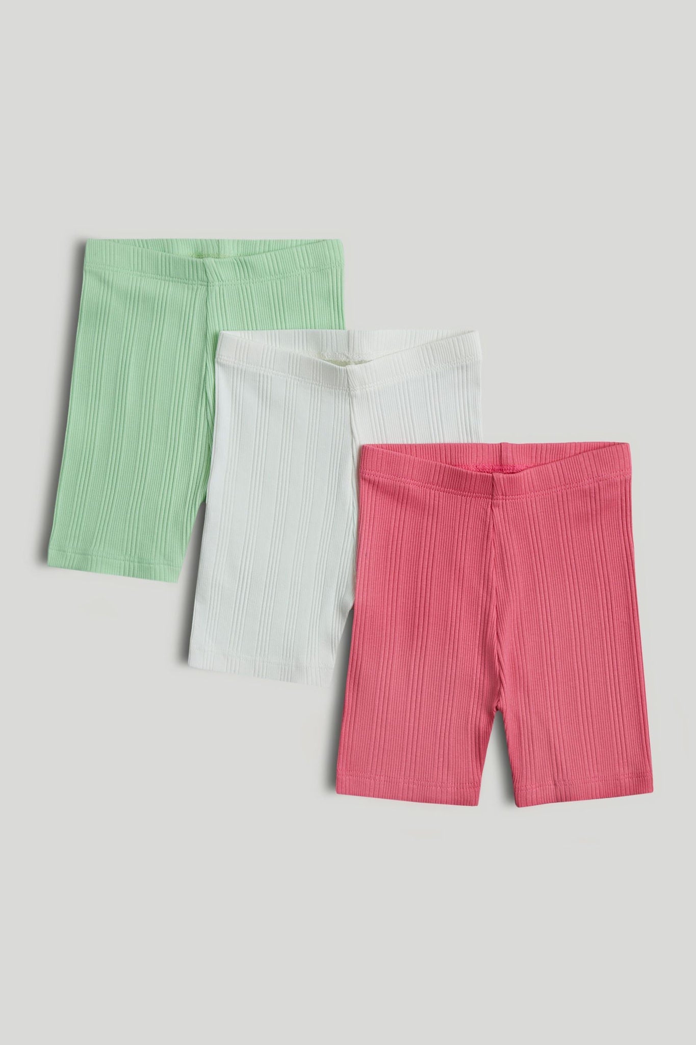 3 Pack Ribbed Cycle Shorts - Multicolor / 12-18 Months