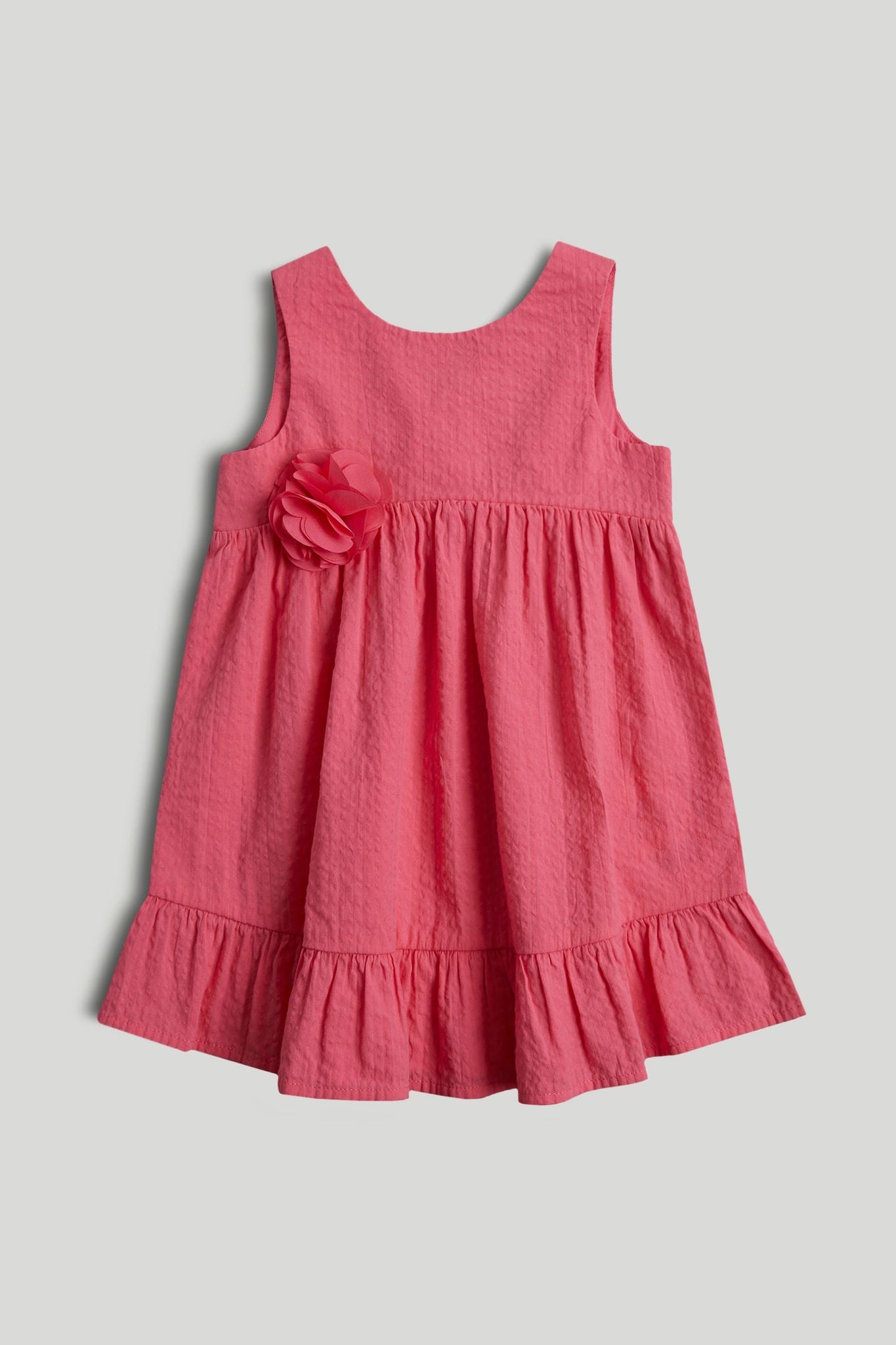 Pink Tiered Dress - Dark Pink / 12-18 Months