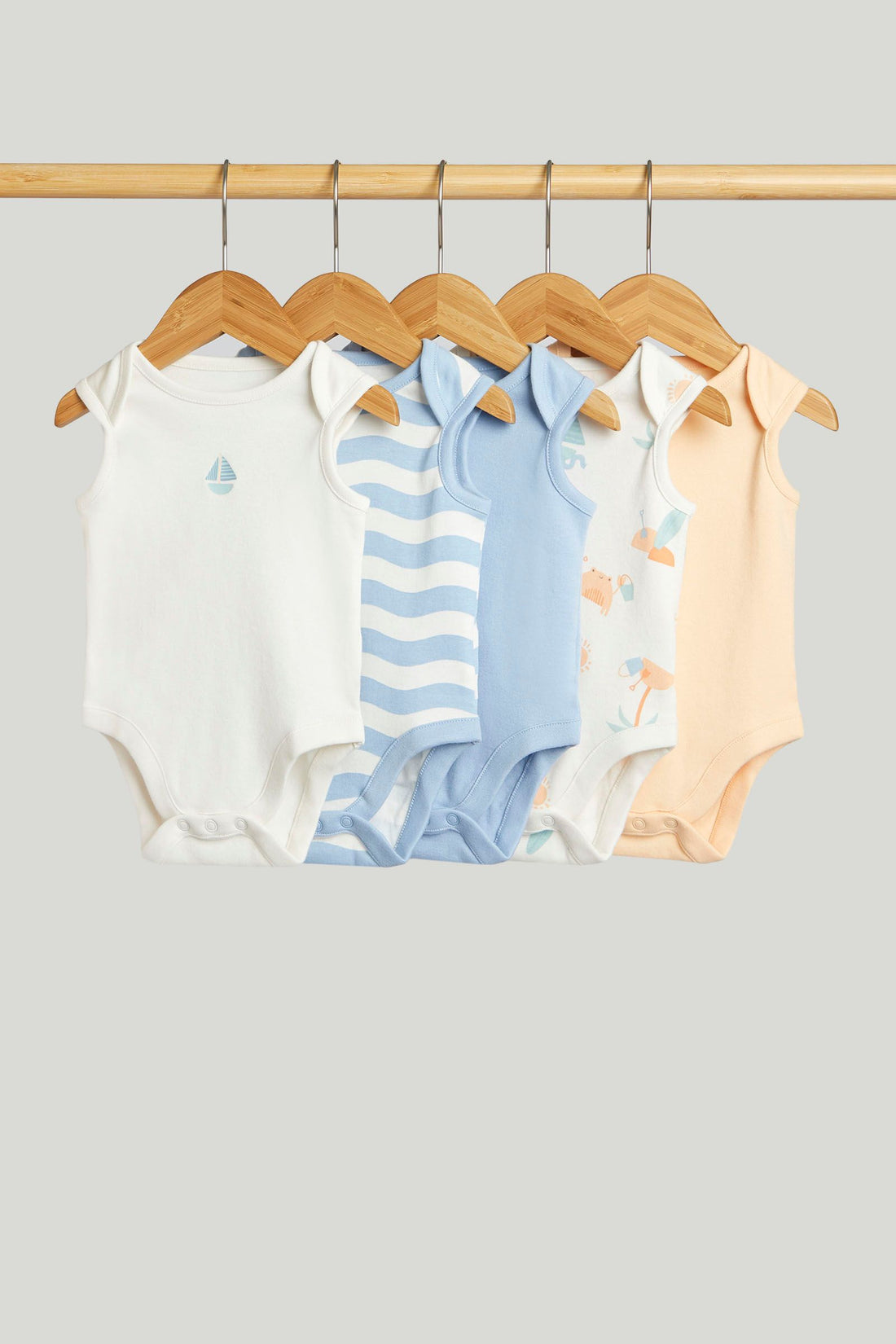 5 Pack Beach Sleeveless Bodysuits - Multi / 18-24 Months