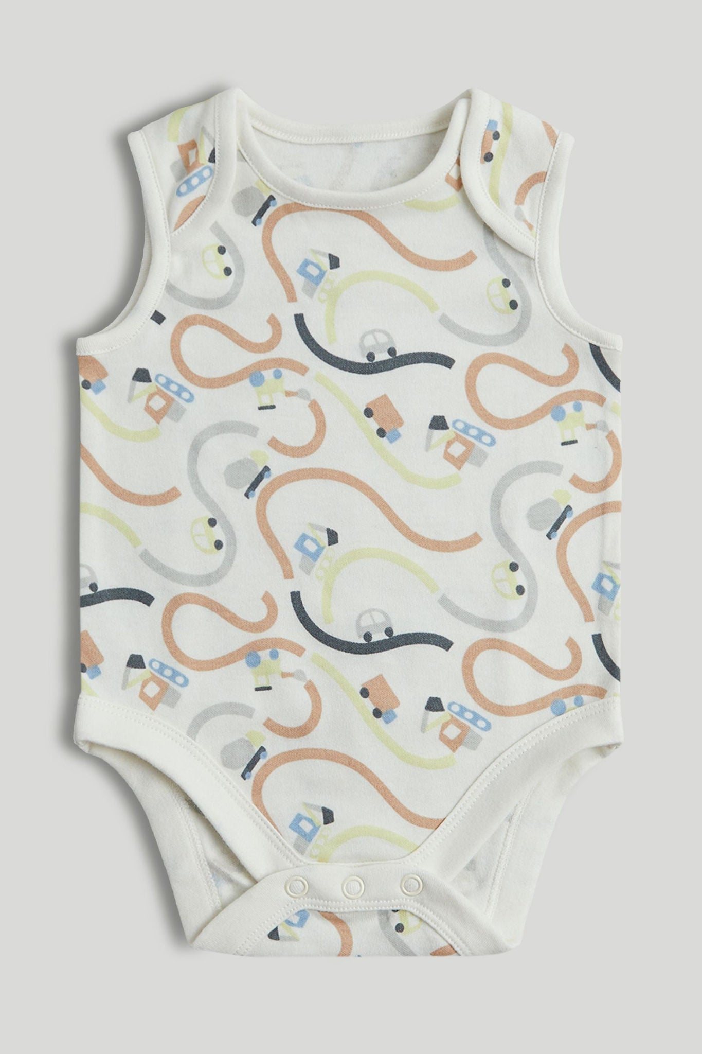 5 Pack Cars Sleeveless Bodysuits