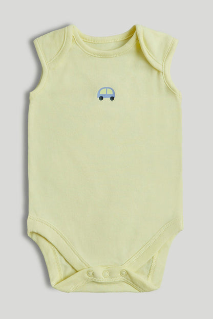 5 Pack Cars Sleeveless Bodysuits