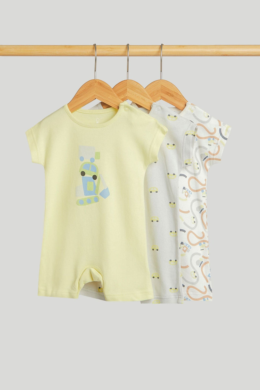 3 Pack Car Rompers - Multi / 12-18 Months