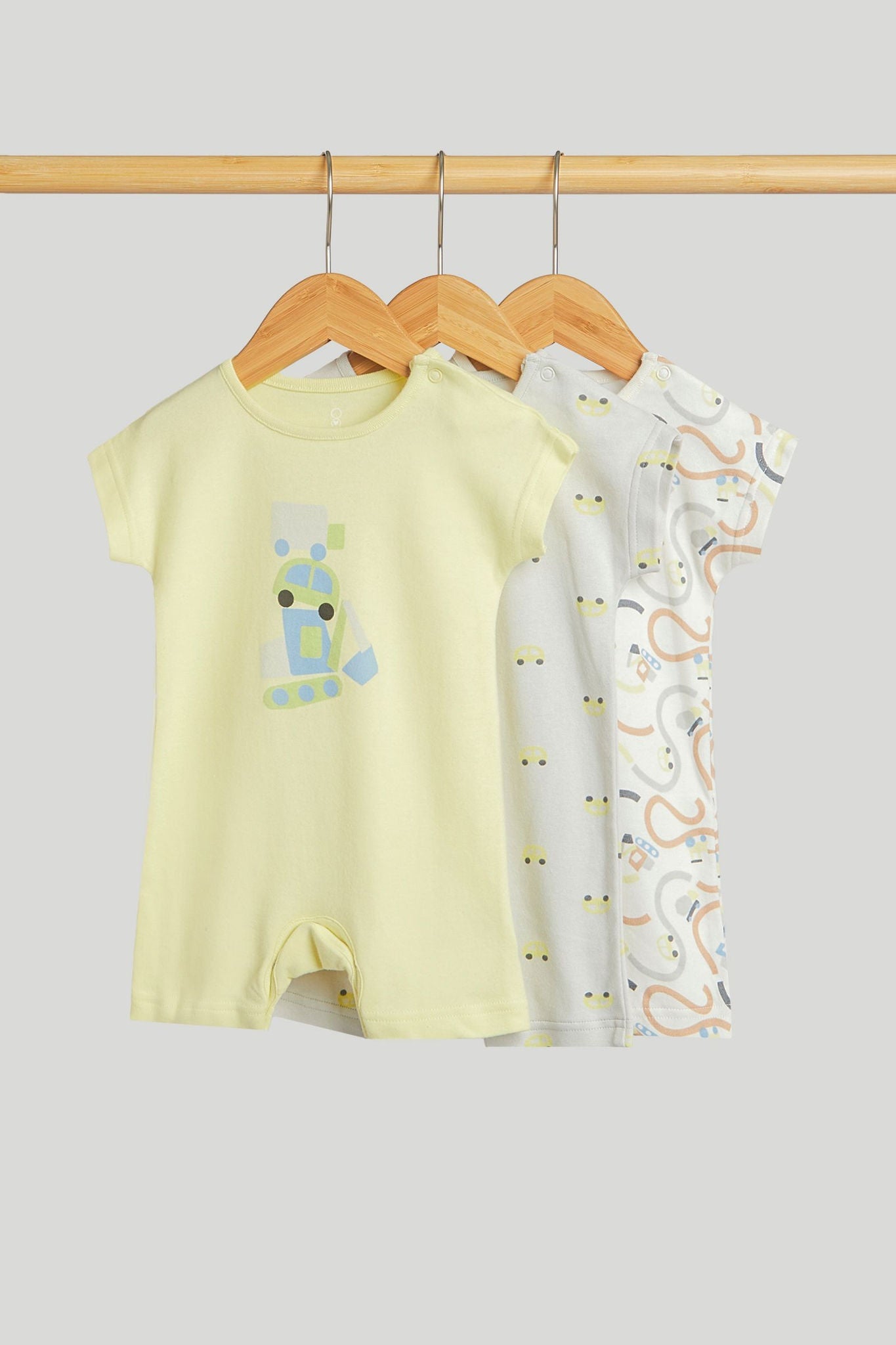 3 Pack Car Rompers - Multi / 12-18 Months