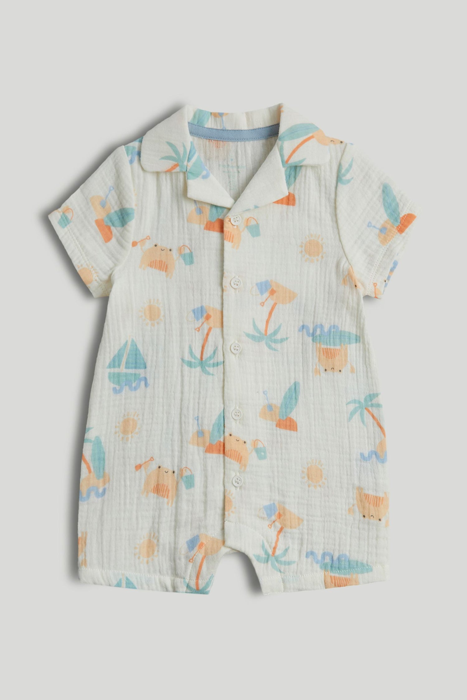 Beach Cotton Romper - Beige / 12-18 Months