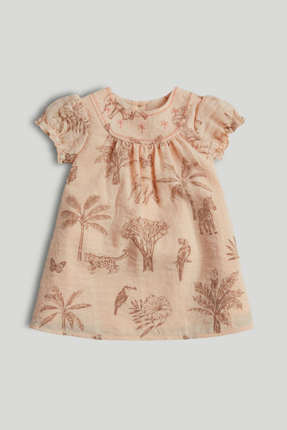 Apricot Dress - Light Orange / Up to 1 Month
