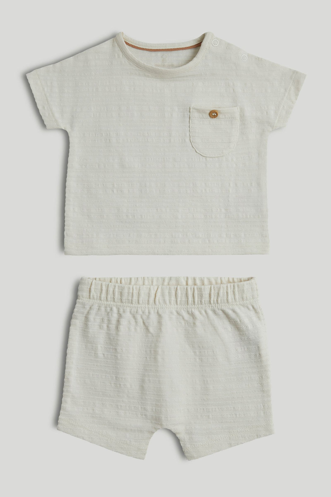 Cream T-Shirt and Shorts Outfit - Beige / 12-18 Months
