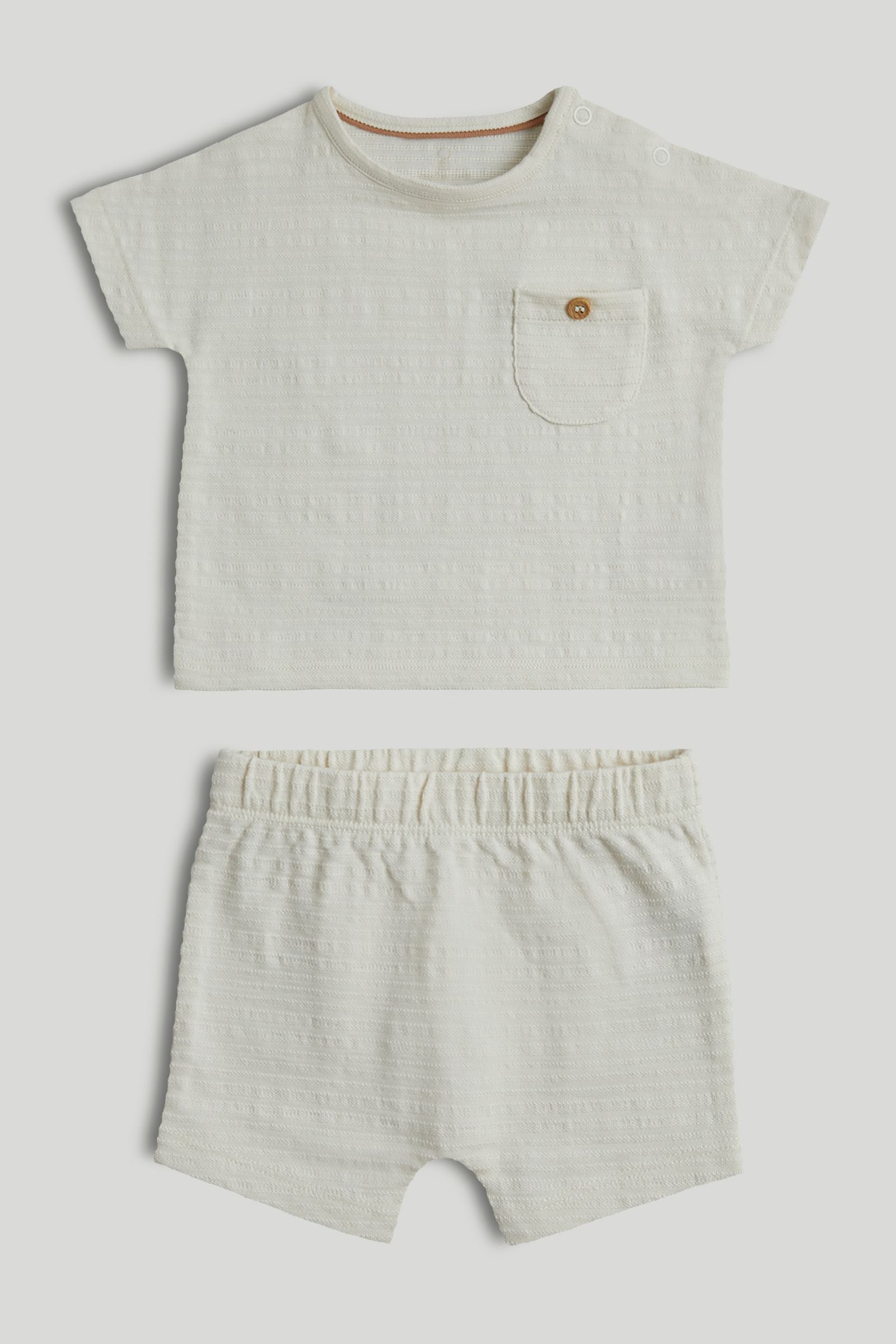 Cream T-Shirt and Shorts Outfit - Beige / 12-18 Months