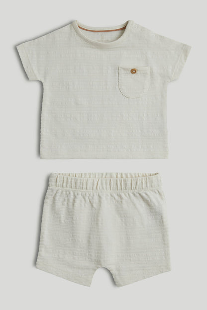 Cream T-Shirt and Shorts Outfit - Beige / 12-18 Months