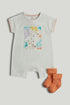 Giraffe Romper and Socks Outfit - Beige / Up to 1 Month