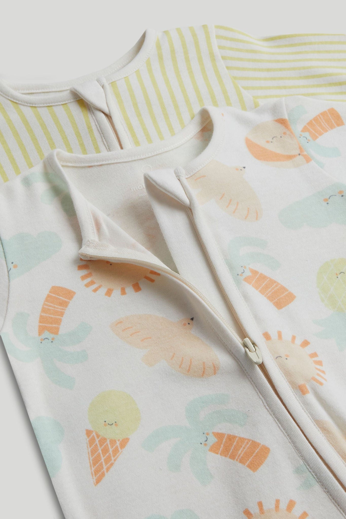 2 Pack Beach Zip-Up Sleepsuits