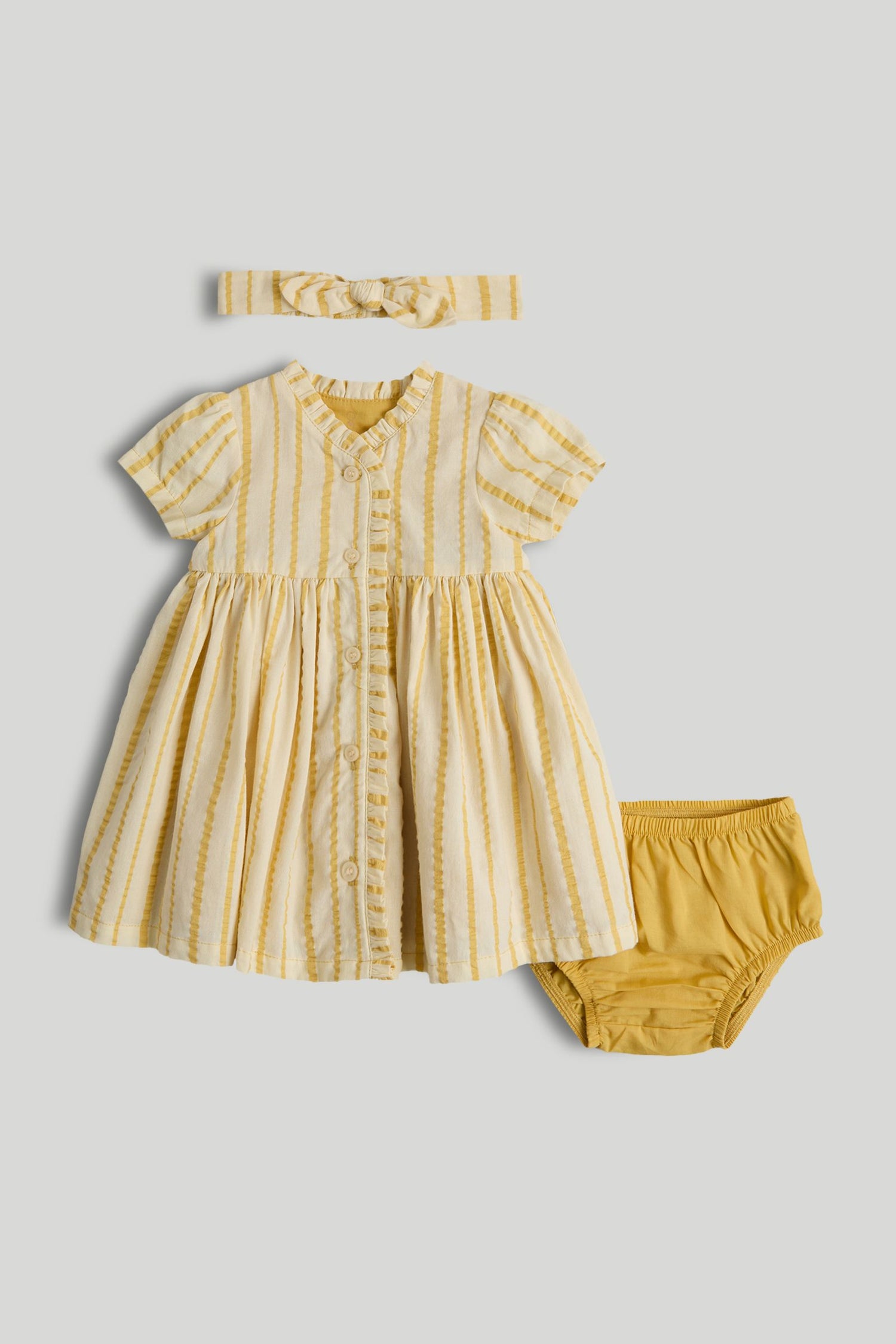 Striped Dress, Knickers and Headband Outfit - Multi / Up to 1 Month