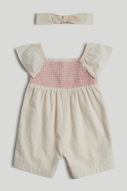 Pink Romper and Headband Outfit - Light Pink / 12-18 Months