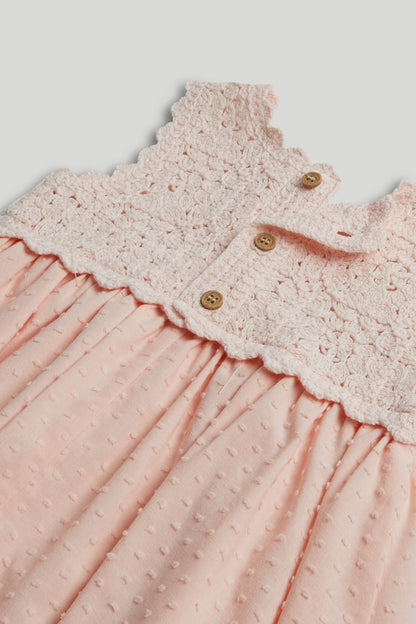 Pink Crochet Dress and Knickers Outfit