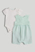 Mint Crochet Bibshorts and Bodysuit Outfit - Multicolor / 12-18 Months