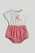 Pink Flower Romper - Dark Pink / Up to 1 Month