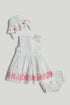 White Dress, Knickers and Hat Outfit - White / 12-18 Months