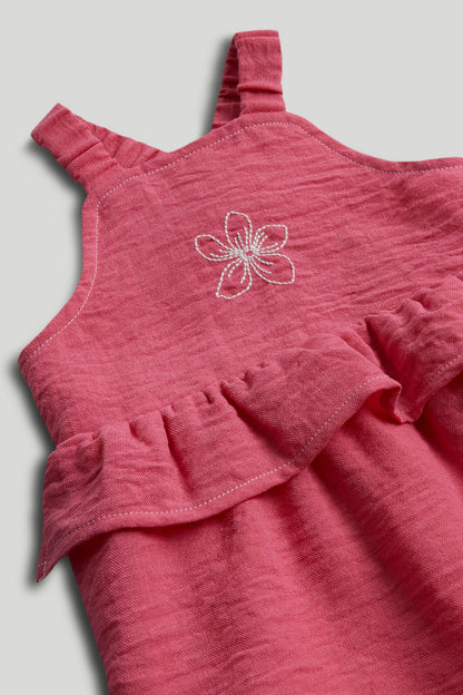 Pink Flower Romper