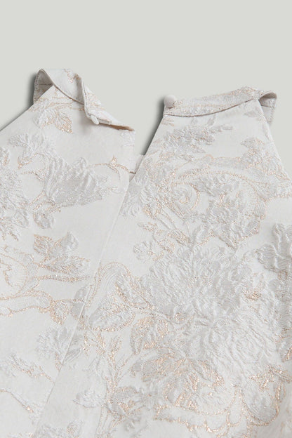 White Jacquard Occasion Dress, 5 years to 10 years