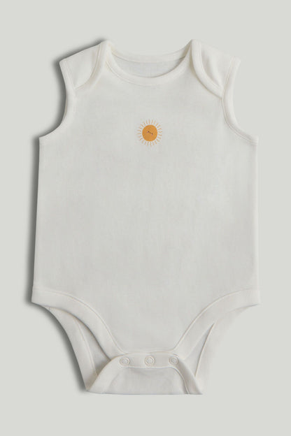 5 Pack My First Sunshine Sleeveless Bodysuits