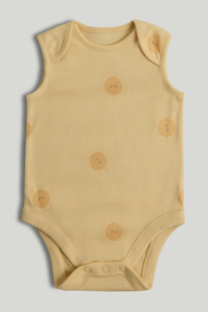 5 Pack My First Sunshine Sleeveless Bodysuits