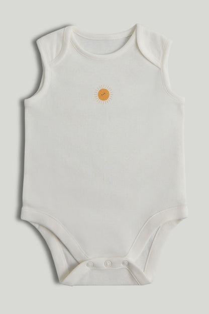 5 Pack My First Sunshine Sleeveless Bodysuits