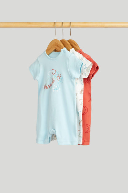 3 Pack Space Rompers - Multi / 12-18 Months
