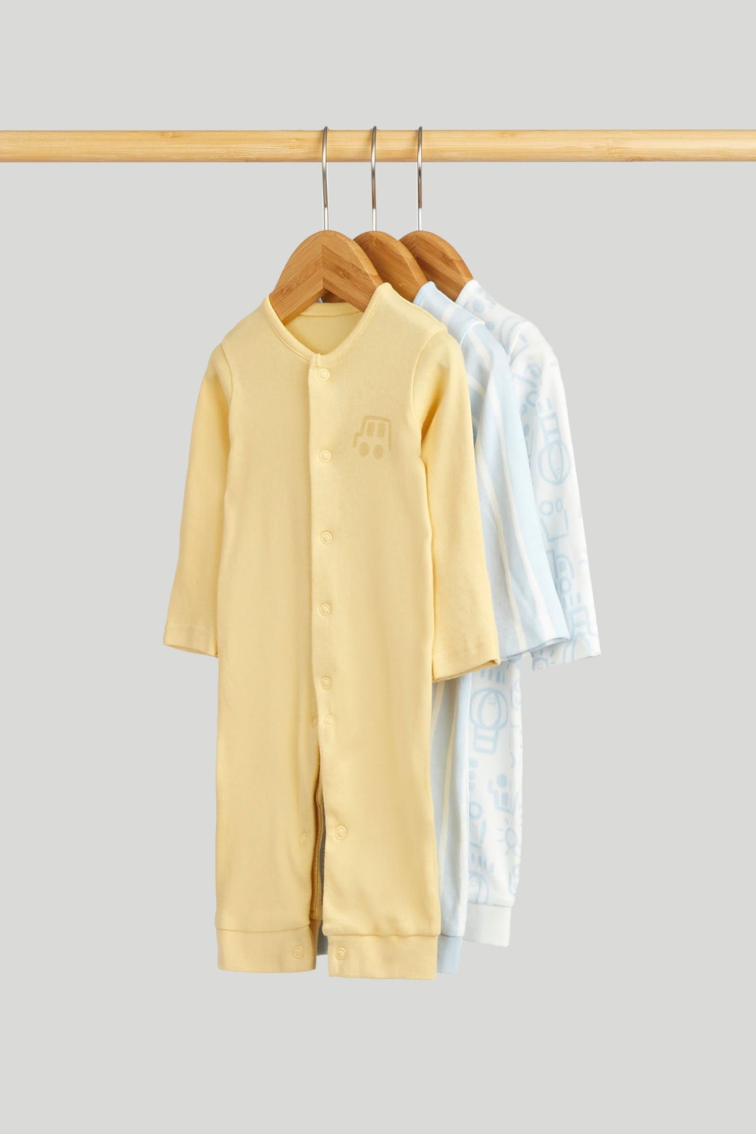 3 Pack Transport Footless Sleepsuits - Multi / 12-18 Months