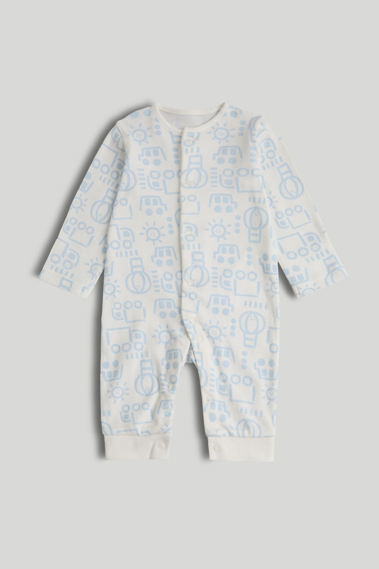3 Pack Transport Footless Sleepsuits