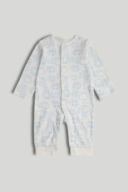 3 Pack Transport Footless Sleepsuits
